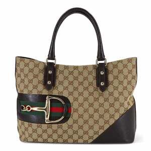 GUCCI Brown Leather Horsebit Tote Bag